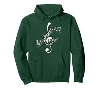 Notas Musicales Música Música Clave de Nota Sudadera con Capucha, Unisex para Adultos, Verde Bosque, S