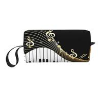 Notas Musicales Negras, Bolsa de Maquillaje Bolsa de cosméticos Bolsa de artículos de tocador de Viaje portátil Bolsa de Maquillaje