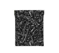 Notas Musicales Negras, Squeeze Top Wallet Bolsa de Almacenamiento para Mujer Monedero pequeño Bolsa de Cambio