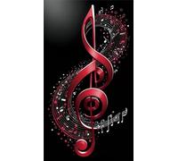 Notas musicales rojas Diamond Painting para Adultos,5D Square Drill diamond painting kit completo,DIY Strass Diamante Bordado Cristal Punto de Cruz Painting para Hogar Pared Decoración 40x90 cm