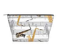 Notas Musicales Saxofones, Bolsa de artículos de tocador Bolsa de Maquillaje Bolsa de cosméticos Bolsa de artículos de tocador de Viaje portátil