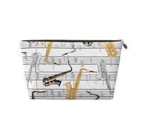 Notas Musicales Saxofones, Bolsa de artículos de tocador Bolsa de Maquillaje Bolsa de cosméticos Bolsa de artículos de tocador de Viaje portátil
