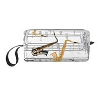 Notas Musicales Saxofones, Bolsa de Maquillaje Bolsa de cosméticos Bolsa de artículos de tocador de Viaje portátil Bolsa de Maquillaje