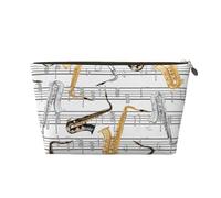 Notas Musicales Saxofones, Bolsa de Maquillaje Bolsa de cosméticos Bolsa de artículos de tocador de Viaje portátil Bolsa de artículos de tocador