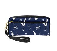 Notas Musicales Saxofones, Bolsa de Maquillaje Bolsa de cosméticos Bolsa de Aseo de Viaje portátil Estuche de Cuero para Mujeres y niñas
