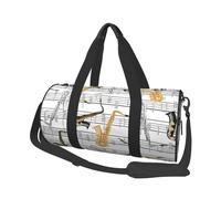 Notas Musicales Saxofones, Bolsa de Viaje de Gran Capacidad, Bolso Redondo, Bolsa de Viaje Deportiva, Bolsa de Mano, Bolsa de Fitness
