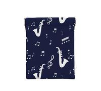 Notas Musicales Saxofones, Squeeze Top Wallet Bolsa de Almacenamiento para Mujer Monedero pequeño Bolsa de Cambio