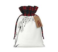 Notas musicales voladoras botánicas coloreadas, decoración de Navidad, bolsa de regalo con cordón, bolsas de regalo de Halloween y cumpleaños, bolsas de regalo reutilizables multiusos