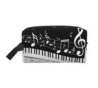 Notas Musicales voladoras Teclas de Piano Musical, Bolsa de Maquillaje Bolsa de cosméticos Bolsa de artículos de tocador de Viaje portátil Organizador de Bolsa de Maquillaje