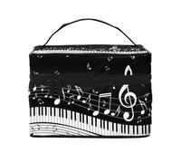 Notas Musicales voladoras Teclas de Piano Musical, Bolsa de Maquillaje Bolsa de cosméticos Bolsa de artículos de tocador de Viaje portátil Estuche para lápices Bolsa de artículos de tocador