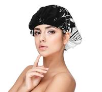Notas musicales voladoras Teclas de piano musicales,Gorro de dormir de satén para adultos - Gorro de dormir elástico para mujer, cubrecabello nocturno