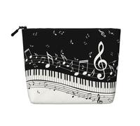 Notas Musicales voladoras Teclas de Piano Musicales,Neceser de Maquillaje de imitación Lino, Neceser de Viaje portátil
