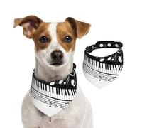 Notas Musicales voladoras Teclas de Piano Musicales,Pañuelos de algodón para Perros, Bufandas Ajustables para Mascotas,L