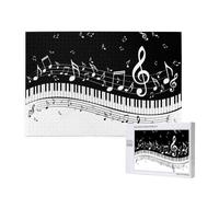 Notas Musicales voladoras Teclas de Piano Musicales,Rompecabezas de Madera de 1000 Piezas para Adultos y Adolescentes.