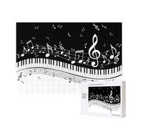 Notas Musicales voladoras Teclas de Piano Musicales,Rompecabezas de Madera de 300 Piezas, Juego Familiar, Rompecabezas para Adultos, Adolescentes, decoración del hogar