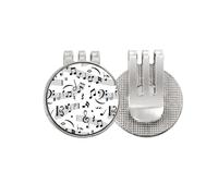 Notas musicales y barras Art Deco Fashion Golf Ball Marker Hat Cap Clip Esmalte magnético