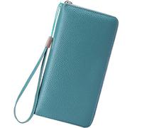 Note 5 - Funda tipo cartera de piel para mujer, con bloqueo RFID, cremallera alrededor, tarjetero, Bu2, Talla única