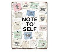 Note to Self Motivational Tin Sign Counseling Wall Art 12x8 Inch