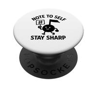 Note To Self Stay Sharp Juego de Palabras de música Divertido diseño de músico PopSockets PopGrip Adhesivo