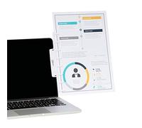 Note Tower Soporte de papel para documentos para escribir, organizador de notas adhesivas, se monta en portátiles y monitores de escritorio, reduce la tensión ocular y cuello, color blanco