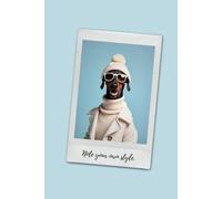 Note your own style: Cute dog journal notebook winter - Light Blue Hardcover - 6x9 inch 120 cream paper grid pages