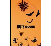 NOTEBOO!K: SCARY line orange Halloween composition notebook - college ruled 100 pages- small 6X9 paperback