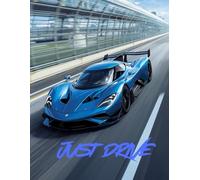 NOTEBOOK 100 pages blue car: JUST DRIVE