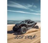 NOTEBOOK 100 pages - car on the beach: JUST DRIVE