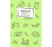 Notebook 120 lined pages: Cats in various cute poses on a green cover composition notebook, 6x9 inches, 120 lined pages, for all ages who love cats