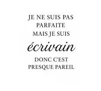 Notebook 350 pages Je ne suis pas parfaite mais je suis écrivain donc c'est presque pareil