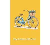 Notebook 6"x9" and 120 Lined Paper: Green bicycle with basket full of bright flowers