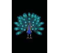 Notebook 6"x9" and 120 Lined Paper: The blue peacock is spreading its tail beautifully