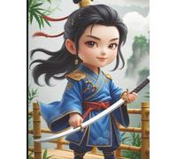 Notebook 8.5" x 11" - Little Samurai Warrior: Charming chibi samurai boy notebook for writing, sketching, or journaling - perfect for fans of Asian culture and adventure art.