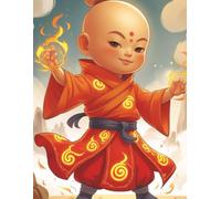 Notebook 8.5" x 11" - The Little Fire Monk: A Cute Martial Arts Notebook of Power and Spirit