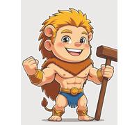 Notebook 8.5" x 11" - The Little Lion Warrior: A Cute Mythical Hero Notebook of Strength and Courage