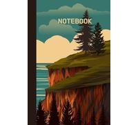 notebook: A laptop with a view of the sea from a cliff