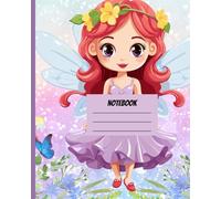 Notebook: A notebook with a little girl, butterfly and enchanting, fairy-tale feel with purple color
