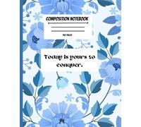 Notebook: A notebook with blue flowers&leaves and blue theme color