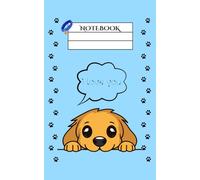 Notebook: Blue Cover Puppy Design, A5 B&W lined interior, 100 pages (50 sheets), ideal for schoolwork and journaling