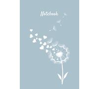 Notebook: Blue Dandelion Line Art in the Breeze Cover Design| Wide Ruled | 6" x 9" | 120 Pages | Great for Everyday Notes & Thoughtful Gifts