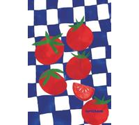 Notebook: Bold Retro Mediteraneean Notebook with Tomato & Blue Checker Design | 6x9 Lined Journal for Writing, Food Lovers, Daily Notes, Recipes, Gratitude, School or Work | 92 Pages Soft Matte Cover