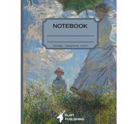 Notebook-College Ruled | 120 Pages 8.5'' x 11'' | Ideal for School and Office Use | Elafi Art Notebook Collection: Claude Monet : Woman with a Parasol - Madame Monet and Her Son