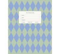 Notebook: Composition Notebook College Ruled, 120 Pages, 7.5 x 9.25 in: Aesthetic Geometric Pattern, Pastel Green and Blue Preppy Style, Cute Back to School Journal for Students
