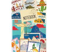Notebook: Cool travel themed journal. Travel log. 120 pages. Ideal for young travellers. Mom, dad, kids and globetrotters.