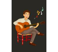 Notebook: “Cuidado con el flamenco. Una vez que entra por el oído, se queda bailando en el corazón.” - Guitarrista flamenco Pepe sobre fondo negro - 6 ... cm) - 120 páginas rayadas - Tapa brillante