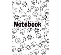 Notebook: Cute Jellyfish and Stars Pattern: Fun Black and White Ocean Animal Journal | Aesthetic Hand Drawn Sea Life Diary for Kids, Teens & Students | 6x9 Lined Composition Book