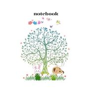 Notebook: Cute Nature and Animals Composition Book: 120 Pages, Wide Ruled Journal for Kids and Adults, Featuring Cute Bird, Rabbit, and Tree Cover Design