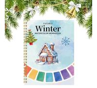 Notebook de acuarela para principiantes, conjunto de artesanías de manualidades navideñas, actividades artísticas que dibujan adolescentes para colorear niños adultos | Dibujando páginas para colorear