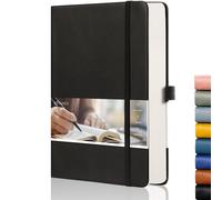 Notebook de EMSHOI Dotteed - 256 pginas A5 Grid Revista de grados Punto de 120gsm Papel de grosor de 16 pginas perforadas Bolsillo interno de cuero