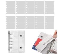 Notebook de papel de hoja suelta: portada de PVC transparente de 5 anillos con 10 hojas para escritura creativa, diario de viaje con páginas fáciles recargables, álbum de recortes para cumpleaños, fie
